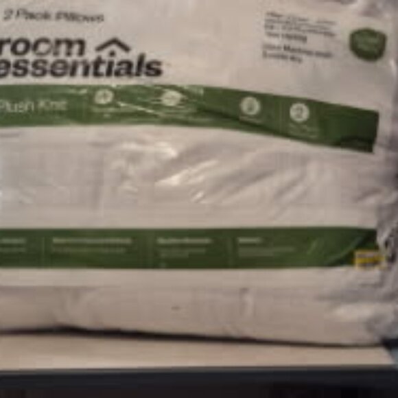 Room Essentials Standard/Queen Medium 2pk Plush Knit Bed Pillows- White - Picture 5 of 5